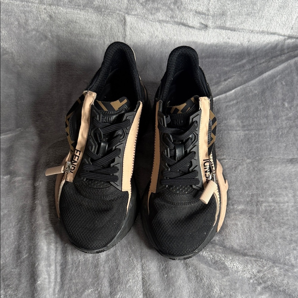 Fendi Black and Cream Men's Sneakers